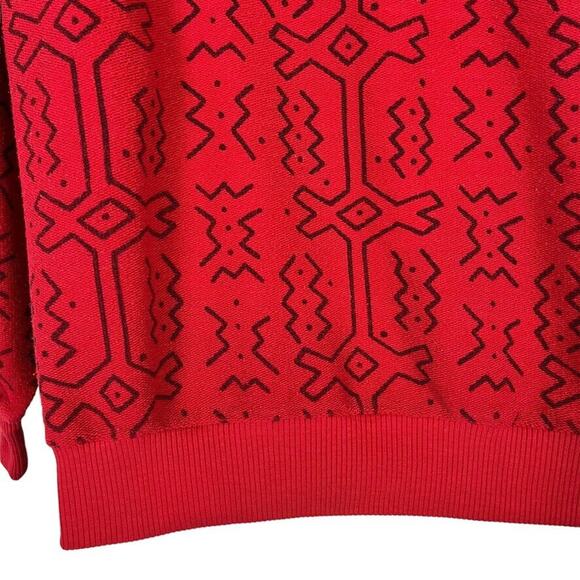 QW Avant Garde Womens Vintage All Over Graphic Print Crew Neck Sweatshirt Red M - Picture 11 of 16